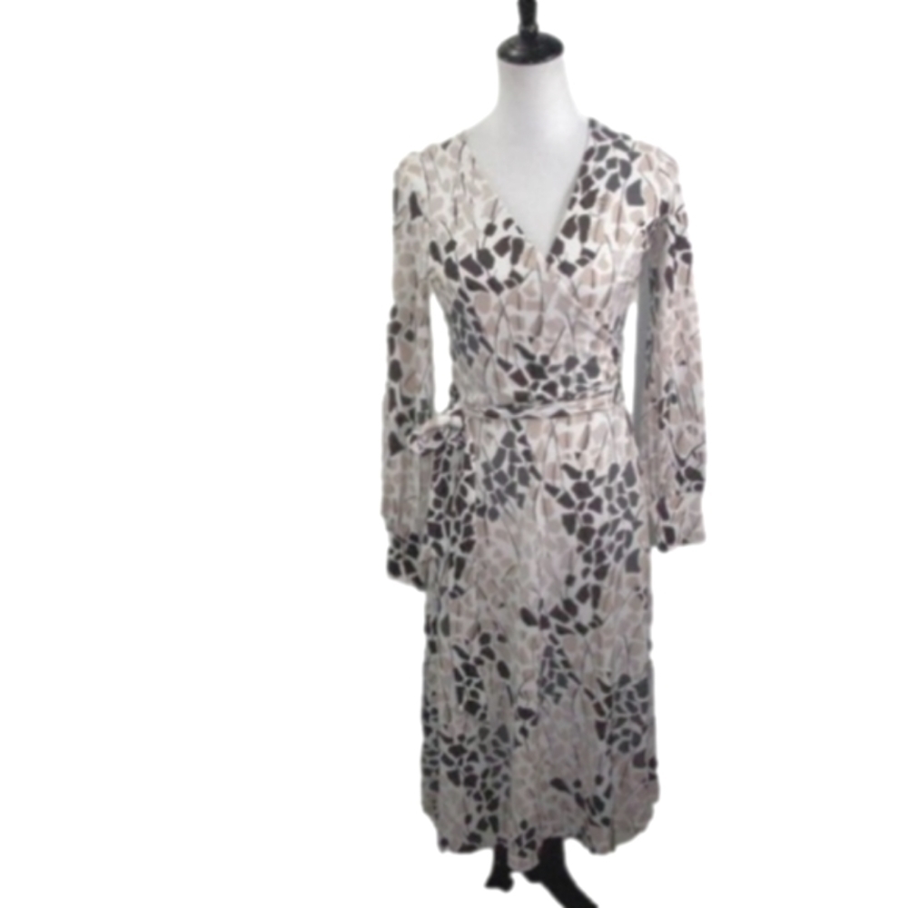 H&M Richard Allan Print Midi Wrap Dress Size XS